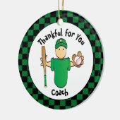 Honkbal Coach Gepersonaliseerde Mannelijke Cartoon Keramisch Ornament (Links)