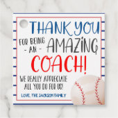 Honkbal Coach Gift Label (Voorkant)