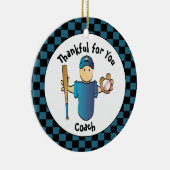 Honkbal Coach Mannelijke Cartoon Bedankt Kerst Keramisch Ornament (Rechts)