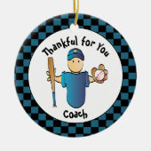 Honkbal Coach Mannelijke Cartoon Bedankt Kerst Keramisch Ornament (Voorkant)