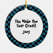 Honkbal Coach Mannelijke Cartoon Bedankt Kerst Keramisch Ornament (Achterkant)