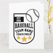 Honkbal coach pensioen team einde seizoen kaart (Gele Bloem)