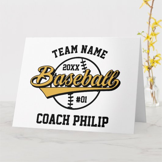 Honkbal coach pensioen team Moeder speler cadeau Kaart (Gele Bloem)