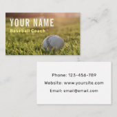Honkbal Coach Speler Landschap Green Field Ball Visitekaartje (Voorkant / Achterkant)