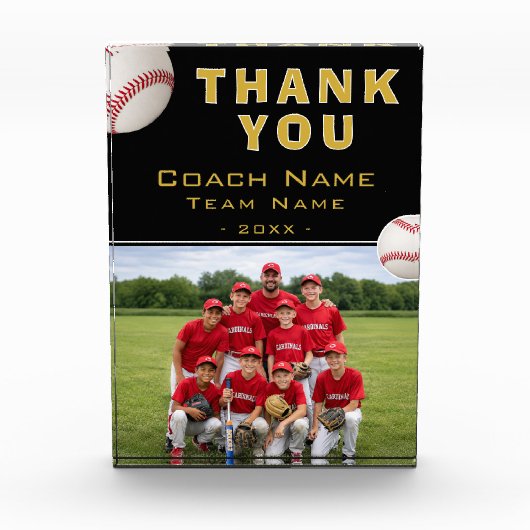 Honkbal Coach Team Naam Foto (Voorkant)