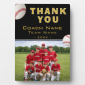Honkbal Coach Team Naam Foto Fotoplaat (voorkant)