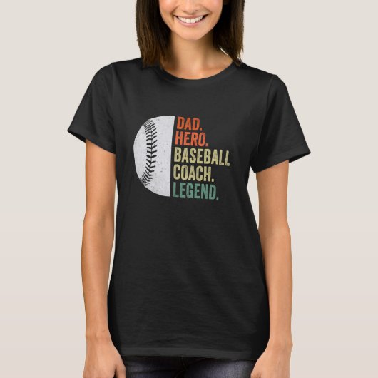 Honkbal coach vader Vaderdag vader honkbal T-shirt (Voorkant)