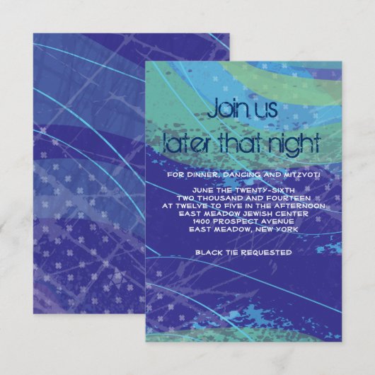 HONKBAL CRAZE Bar Bat Mitzvah Party Kaart (Voorkant / Achterkant)