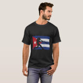 Honkbal Cuban Distressed Flag T-shirt (Voorkant volledig)