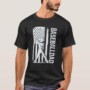 Honkbal DAD USA Amerikaanse vlag Vaderdag 4e van T-shirt