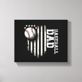 Honkbal DAD USA Amerikaanse Vlag Vaders Dag 4e van Canvas Afdruk (Voorkant)