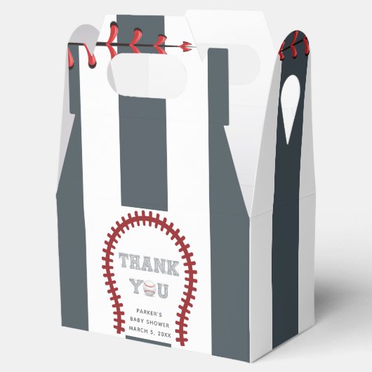 Honkbal Dank u gepersonaliseerd Baby shower Bedankdoosjes (Geopend)