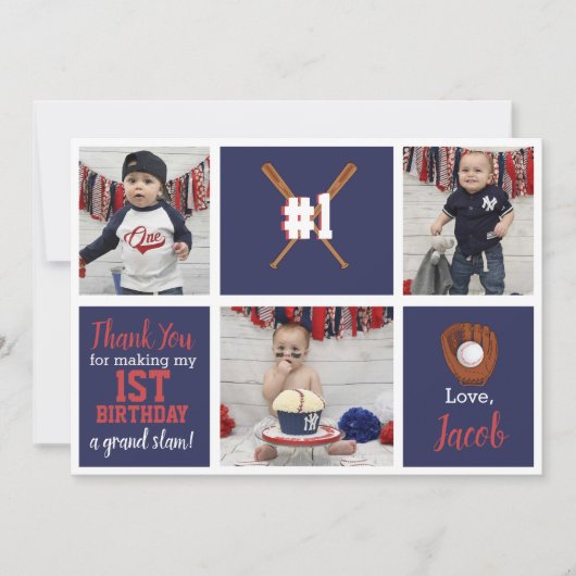 Honkbal Dank U Kaart (Voorkant)