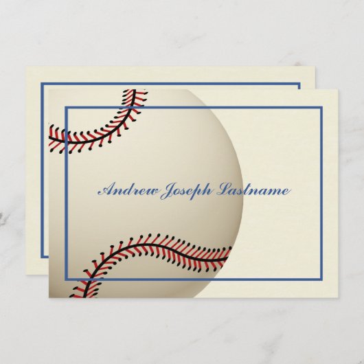 honkbal dank u platte Kaart (Voorkant / Achterkant)