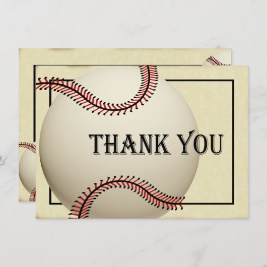 honkbal dank u platte Kaart (Voorkant / Achterkant)