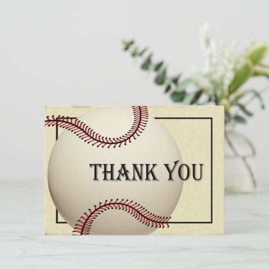  honkbal dank u platte Kaart (Staand voorkant)