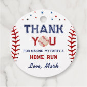 Honkbal Dank u Verjaardag Bedankjes Labels (Achterkant)