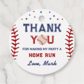 Honkbal Dank u Verjaardag Bedankjes Labels (Voorkant)