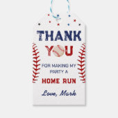Honkbal Dank u Verjaardag Cadeaulabel (Voorkant)
