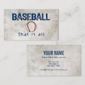 honkbal, dat is alles visitekaartje (Voorkant / Achterkant)