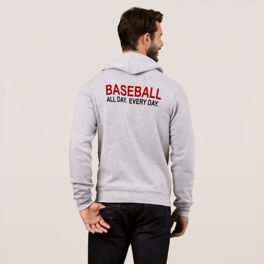 Honkbal de hele dag hoodie (Achterkant volledig)