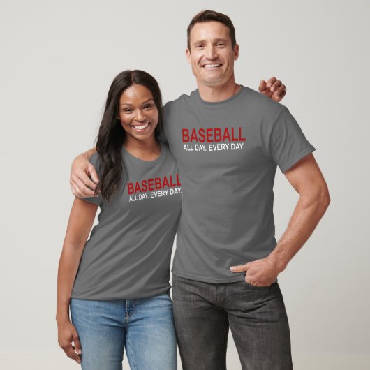 Honkbal de hele dag t-shirt (Unisex)