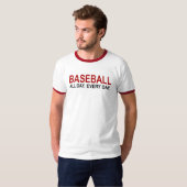Honkbal de hele dag t-shirt (Voorkant volledig)