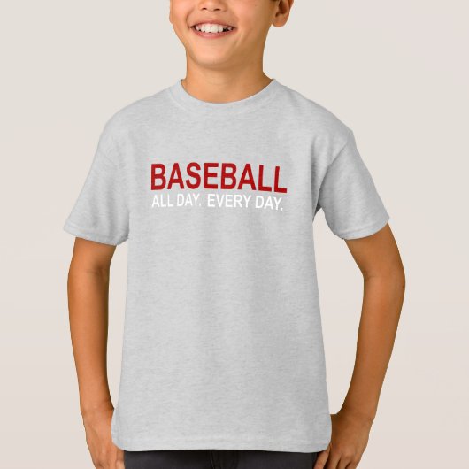 Honkbal de hele dag t-shirt (Voorkant)