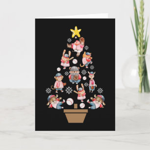 Honkbal Dieren Kerstboom Kaart