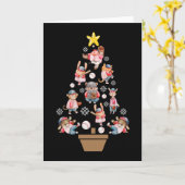 Honkbal Dieren Kerstboom Kaart (Gele Bloem)