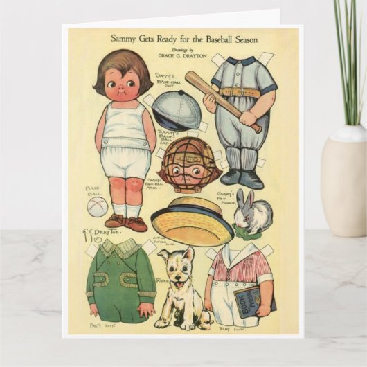 Honkbal ⚾ Dolly Dingle Reproduction Paper Doll Kaart (Voorkant)