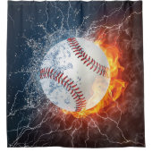 honkbal douchegordijn (Voorkant)