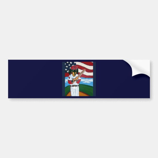 Honkbal doxie bumpersticker (Voorkant)