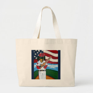 Honkbal doxie grote tote bag