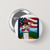 Honkbal doxie ronde button 5,7 cm (Voorkant /achterkant)