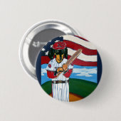 Honkbal doxie ronde button 5,7 cm (Voorkant /achterkant)