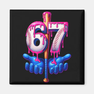 Honkbal Drip 6 7 Nummer 67 Zes Zeven Meme Heren Bo Magneet