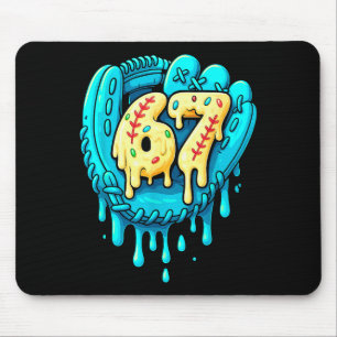 Honkbal Drip 6 7 Nummer 67 Zes Zeven Meme Heren Bo Muismat