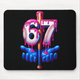 Honkbal Drip 6 7 Nummer 67 Zes Zeven Meme Heren Bo Muismat