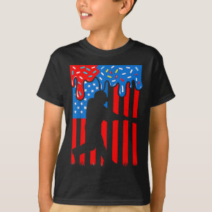 Honkbal Drip Boys Druppelend Ijs 4 juli Amerika T-shirt