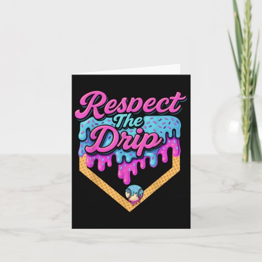 Honkbal Drip Boys Home Bord Ice Cream Respect Th Kaart (Voorkant)