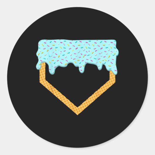 Honkbal Drip Boys Home Bord Ice Cream Sport Play Ronde Sticker (Voorkant)
