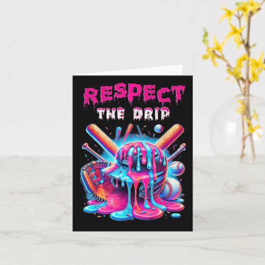 Honkbal Drip Boys Ice Cream Drip Jeugd Respect Kaart (Gele Bloem)