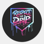 Honkbal Drip Boys Ice Cream Drip Jeugd Respect Ronde Sticker (Voorkant)