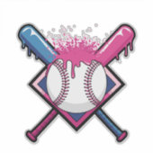 Honkbal Drip Ice Cream Baseball Lover Sticker (Voorkant)