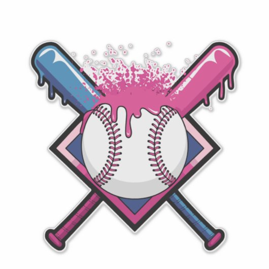 Honkbal Drip Ice Cream Baseball Lover Sticker (Voorkant)