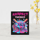 Honkbal Drip Ice Cream Dripping Respect Drip Teen Kaart (Gele Bloem)