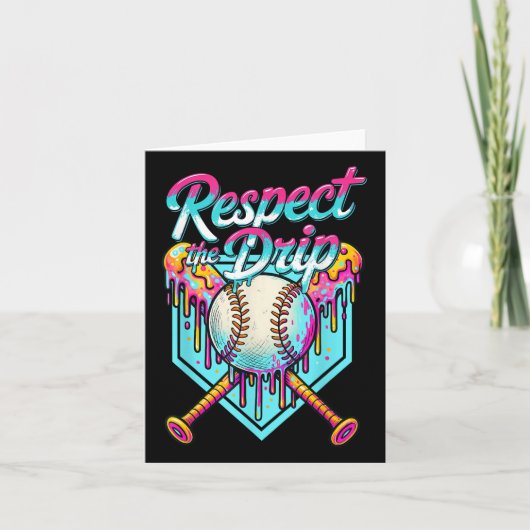 Honkbal Drip Ice Cream Dripping Respecteer de Drip Kaart (Voorkant)