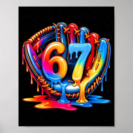 Honkbal Drip Ijs 67 Honkbal Lifestyle 101 Poster (Voorkant)