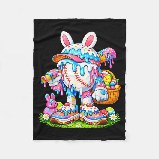 Honkbal Drip Ijs Apparel Jeugd Jongen Pasen Fleece Deken (Voorkant)